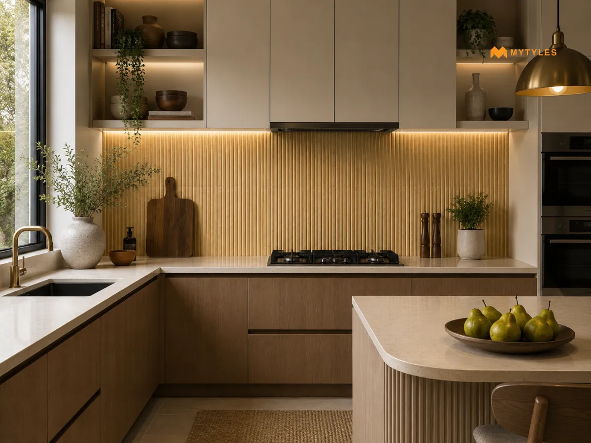 Go For A Textured Or Fluted Dado Tile